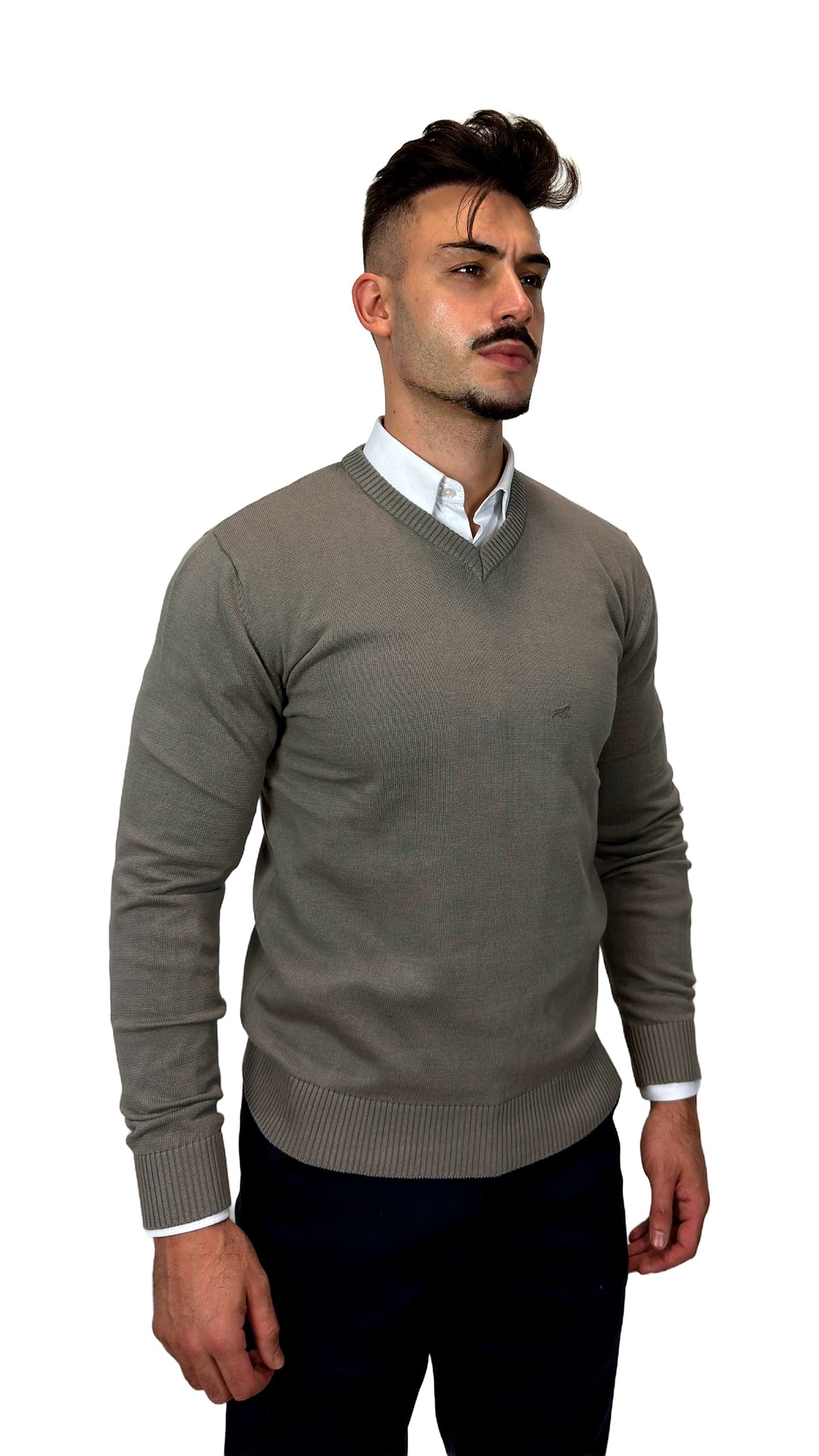 Camisola V-Neck Cinzenta