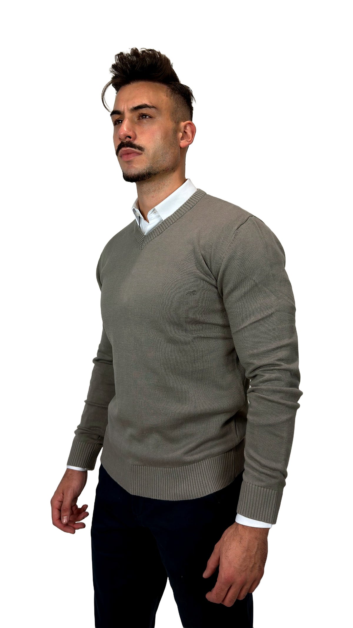 Camisola V-Neck Cinzenta