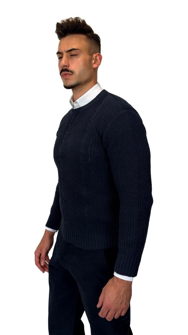 Camisola de Malha Azul-Marinho